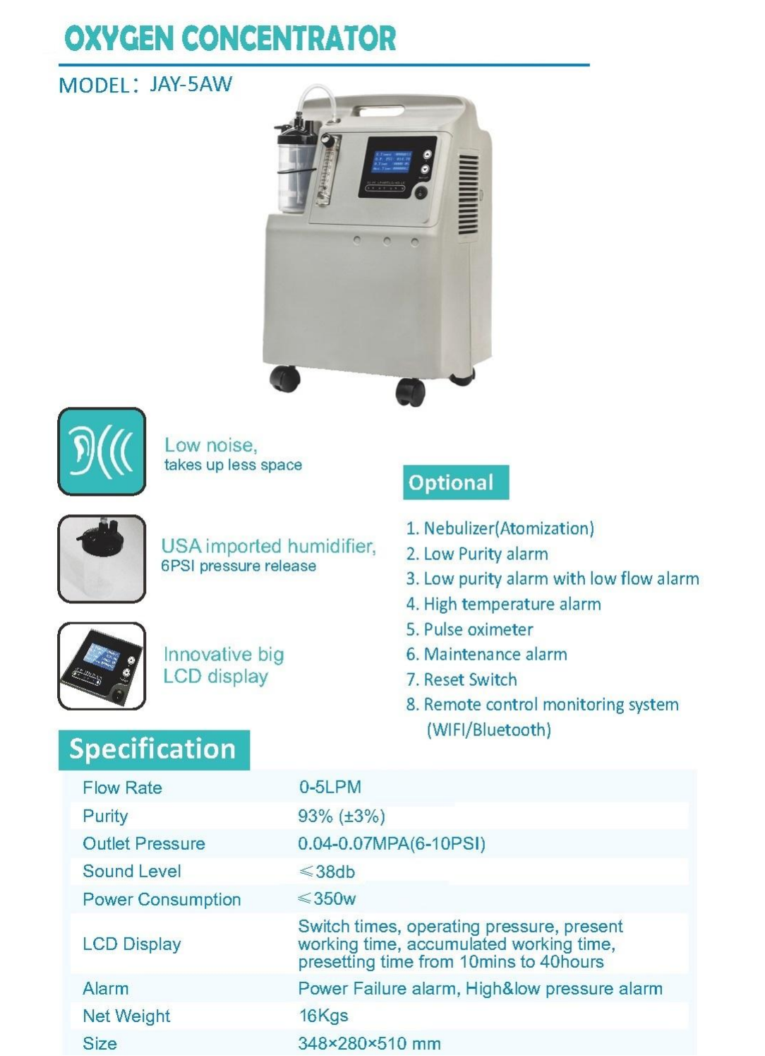 酸素濃縮機デバイス5 l_aucma jay-5aw